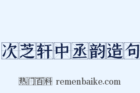 次芝轩中丞韵造句是什么意思的图片